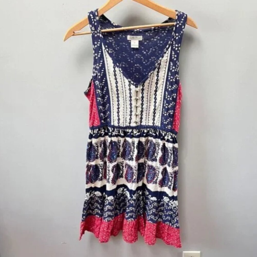 Lucky Brand Red,‎ White, Blue Dress- Size Small